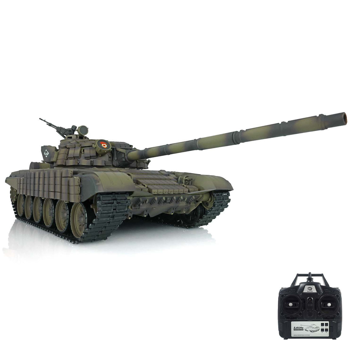 Henglong 1/16 7.0 Plastic 3939 T72 RTR RC Tank Model BB Unit Infrared Combat Smoke Sounds Lights Metal Road Wheel Suspension