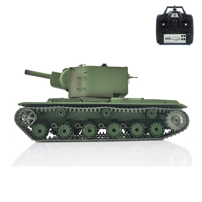 Henglong 1/16 7.0 Upgraded Soviet KV-2 3949 RTR RC Tank Model Barrel Recoil 360 Degree Turret BB IR Smoke Metal Drive Idler Wheels