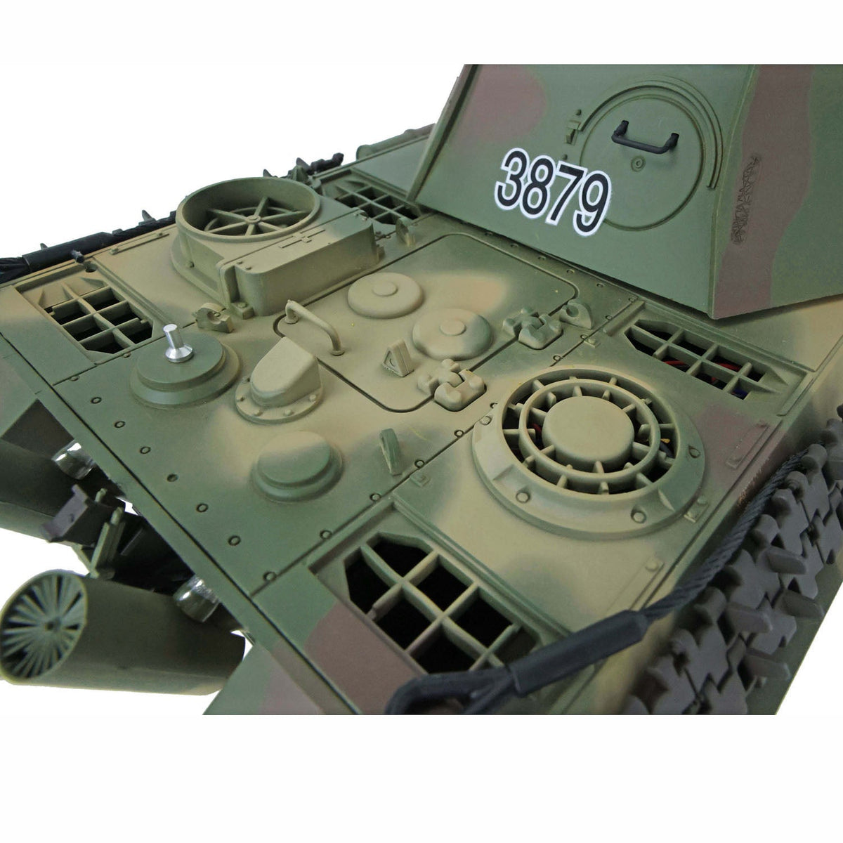 Henglong 1/16 Customized 7.0 Panther G 3879 RTR RC Tank FPV IR BB 360 Degree Turret Smoke Metal Tracks Road Drive Idler Wheels Gearbox