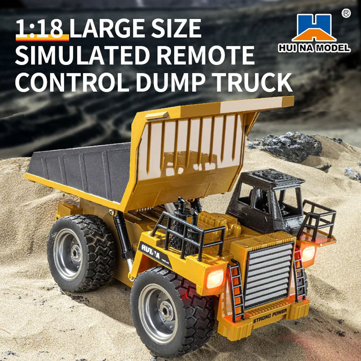 TOUCAN RC HOBBY HUINA 1/18 1533 1:18 RC Dump Truck Remote Control Tipper Car 24G Vehicles Toys Assembled and Painted Hobby Model Gift