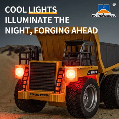 TOUCAN RC HOBBY HUINA 1/18 1533 1:18 RC Dump Truck Remote Control Tipper Car 24G Vehicles Toys Assembled and Painted Hobby Model Gift