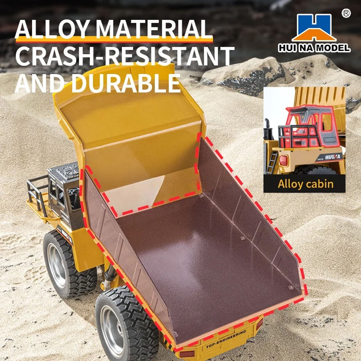 TOUCAN RC HOBBY HUINA 1/18 1533 1:18 RC Dump Truck Remote Control Tipper Car 24G Vehicles Toys Assembled and Painted Hobby Model Gift