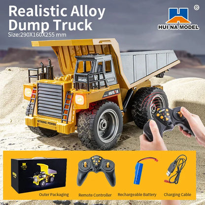 TOUCAN RC HOBBY HUINA 1/18 1533 1:18 RC Dump Truck Remote Control Tipper Car 24G Vehicles Toys Assembled and Painted Hobby Model Gift
