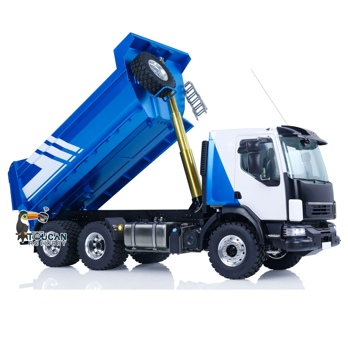 TOUCAN RC HOBBY LESU Z0032 1/14 Metal Hydraulic RC Dump Truck 2 Speed Transmission Differential Lock Axles Sound Light for Engineering Vehicle Enthusiast