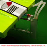 DTRC Kevlar-Fernbedienungs-Rennboot X79 Hochgeschwindigkeits-RC-Schiffsmodell 180A bürstenloser ESC 4082-Motorservo 6S-Batterie GT3C-Radio