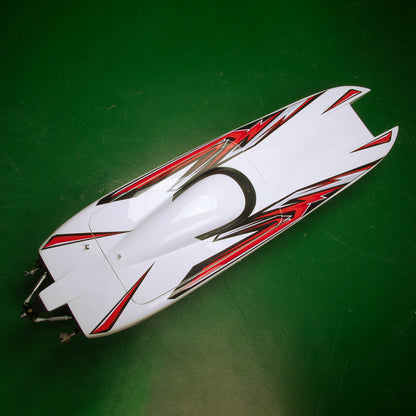 DTRC E33 Funkgesteuertes elektrisches Hochgeschwindigkeitsboot Fiberglas RC Wasserfahrzeug Bootmodell Kühlsystem RTR Batterie Dual Motor ESC