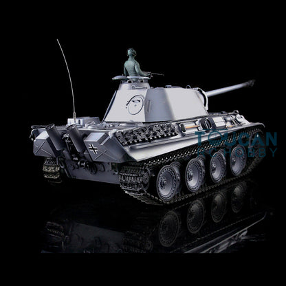 Henglong 1/16 TK7.0 Verbesserter deutscher Panther G FPV, betriebsbereiter ferngesteuerter Panzer 3879 mit 360-Grad-Turm, Metallketten und Leiträdern