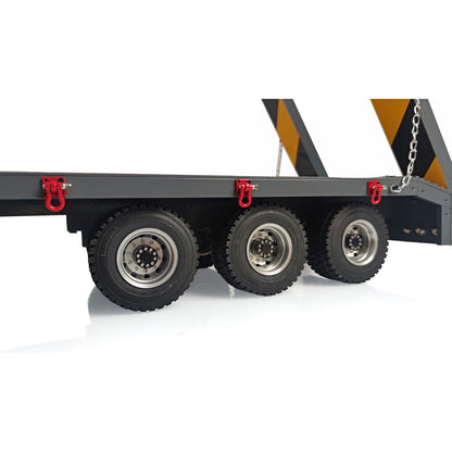 100*23CM Grau Metall Rad Naben 3 Achsen Schwere Anhänger Lichter LED W/Unterstützung Beine Hinten Licht für 1/14 TAMIYA RC Traktor Lkw