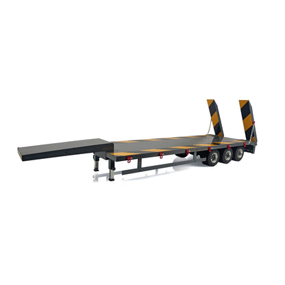 100*23CM Grau Metall Rad Naben 3 Achsen Schwere Anhänger Lichter LED W/Unterstützung Beine Hinten Licht für 1/14 TAMIYA RC Traktor Lkw