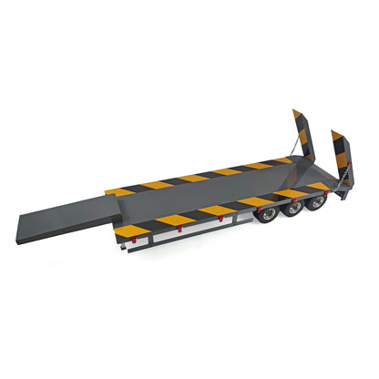 100*23CM Grau Metall Rad Naben 3 Achsen Schwere Anhänger Lichter LED W/Unterstützung Beine Hinten Licht für 1/14 TAMIYA RC Traktor Lkw