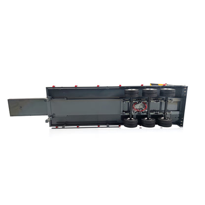 100*23CM Grau Metall Rad Naben 3 Achsen Schwere Anhänger Lichter LED W/Unterstützung Beine Hinten Licht für 1/14 TAMIYA RC Traktor Lkw