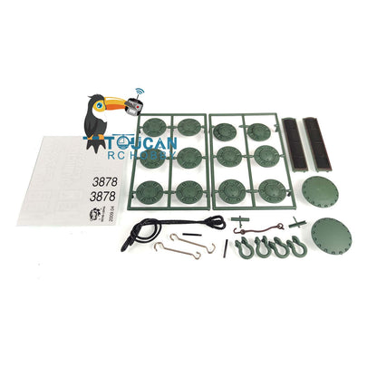 Plastic Tracks Sprockets Road Wheels Idlers Telescopic Barrel Accessories Pack Decal For Henglong DIY 1/16 RC 3878 Tank Model