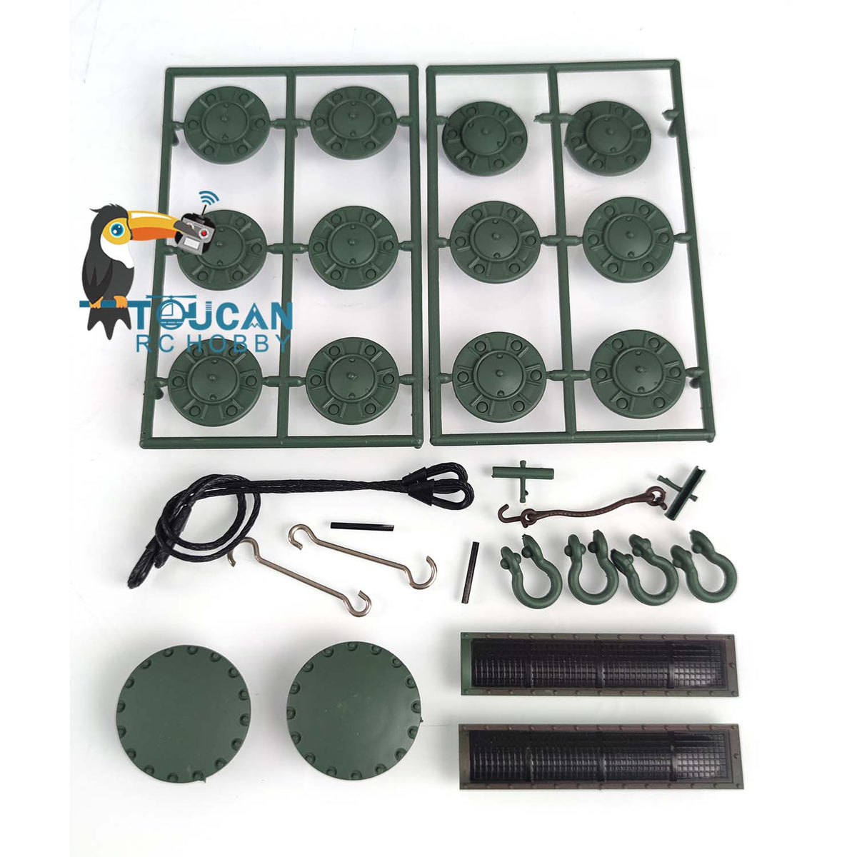 Plastic Tracks Sprockets Road Wheels Idlers Telescopic Barrel Accessories Pack Decal For Henglong DIY 1/16 RC 3878 Tank Model