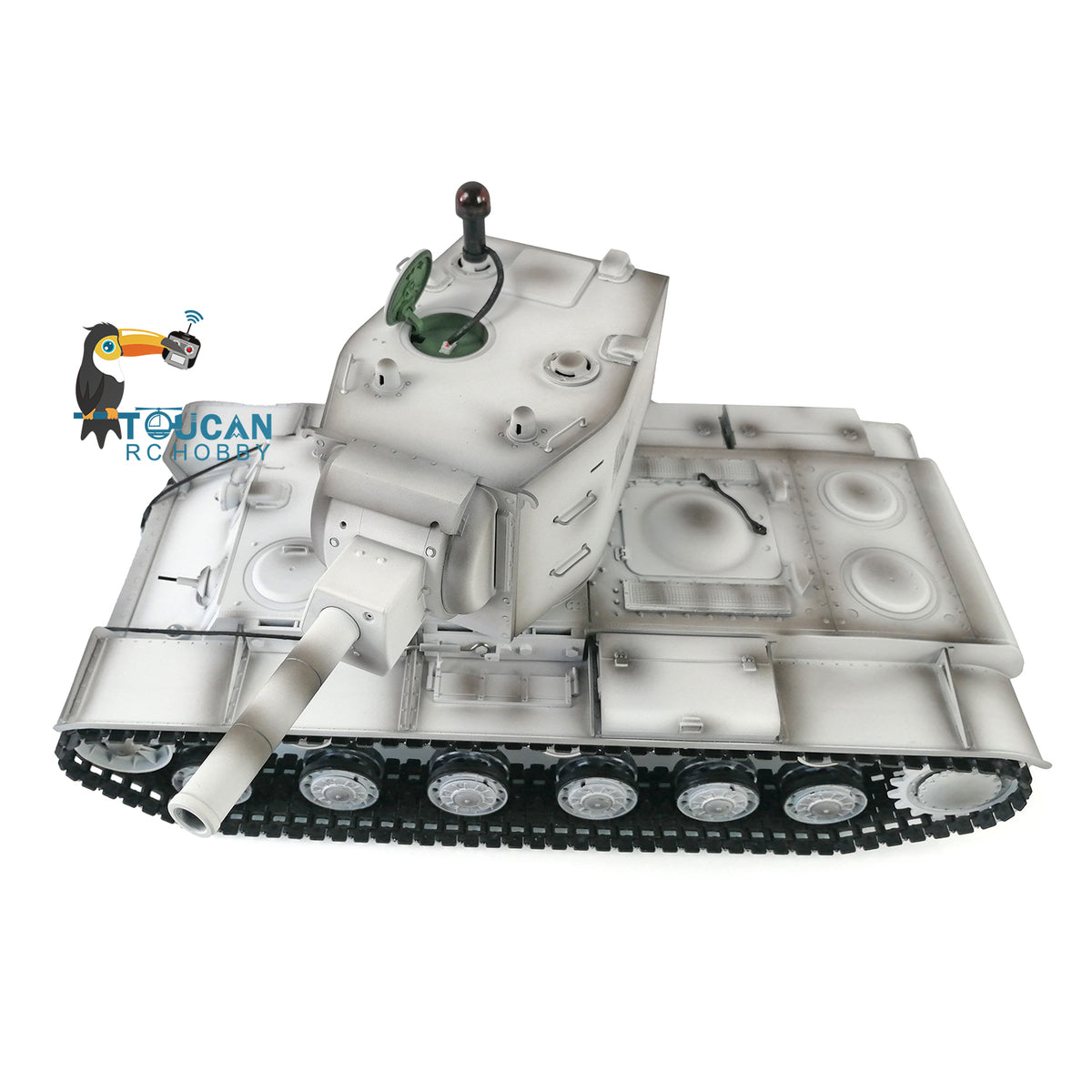 Verbesserter Henglong 1/16 TK7.0 Sowjetischer KV-2 Gigant, fahrbereit, ferngesteuerter Panzer, 3949, 360-Grad-Turm, FPV-Sound, Rauch, Metallketten