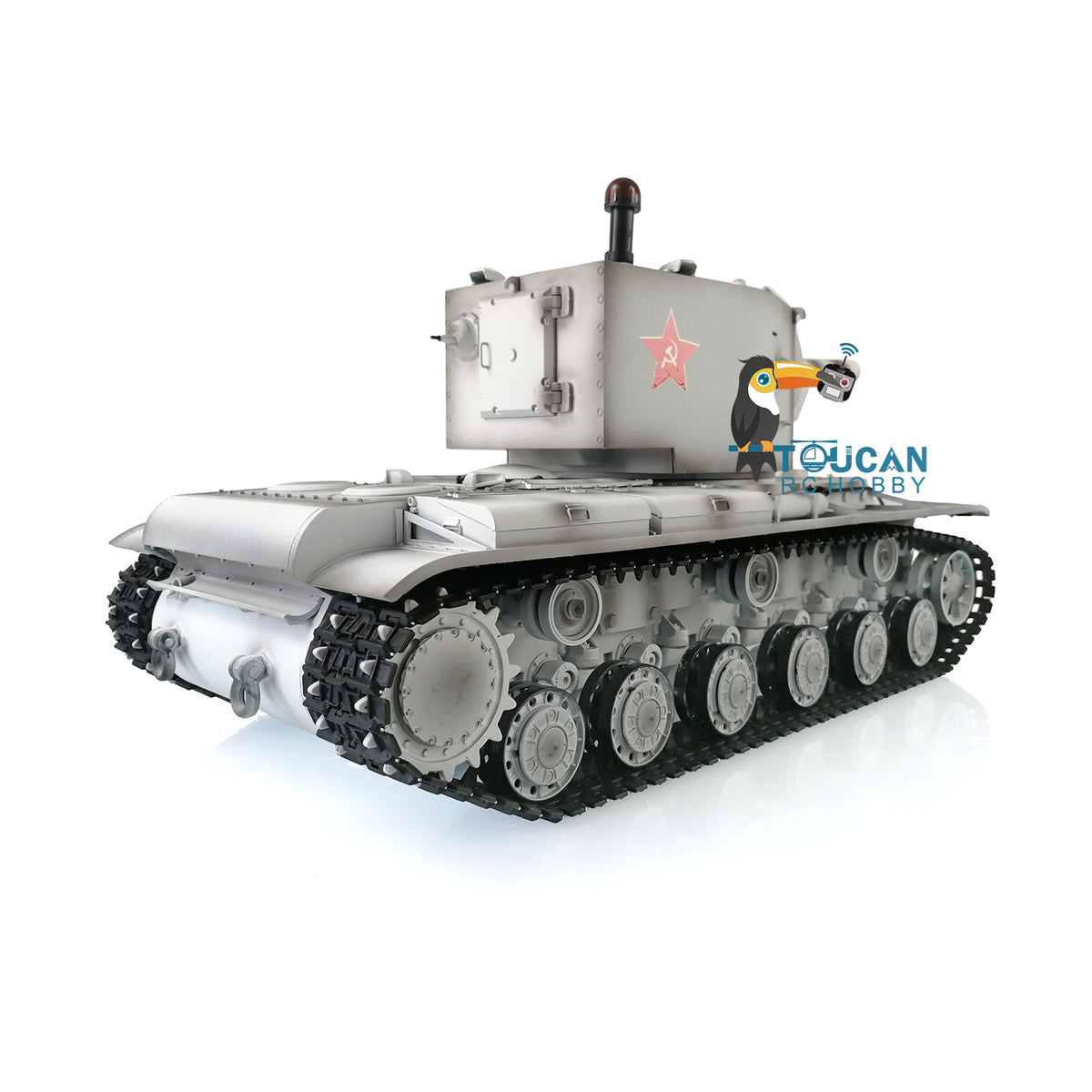 Verbesserter Henglong 1/16 TK7.0 Sowjetischer KV-2 Gigant, fahrbereit, ferngesteuerter Panzer, 3949, 360-Grad-Turm, FPV-Sound, Rauch, Metallketten