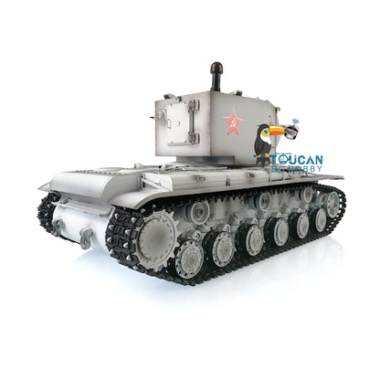 Verbesserter Henglong 1/16 TK7.0 Sowjetischer KV-2 Gigant, fahrbereit, ferngesteuerter Panzer, 3949, 360-Grad-Turm, FPV-Sound, Rauch, Metallketten