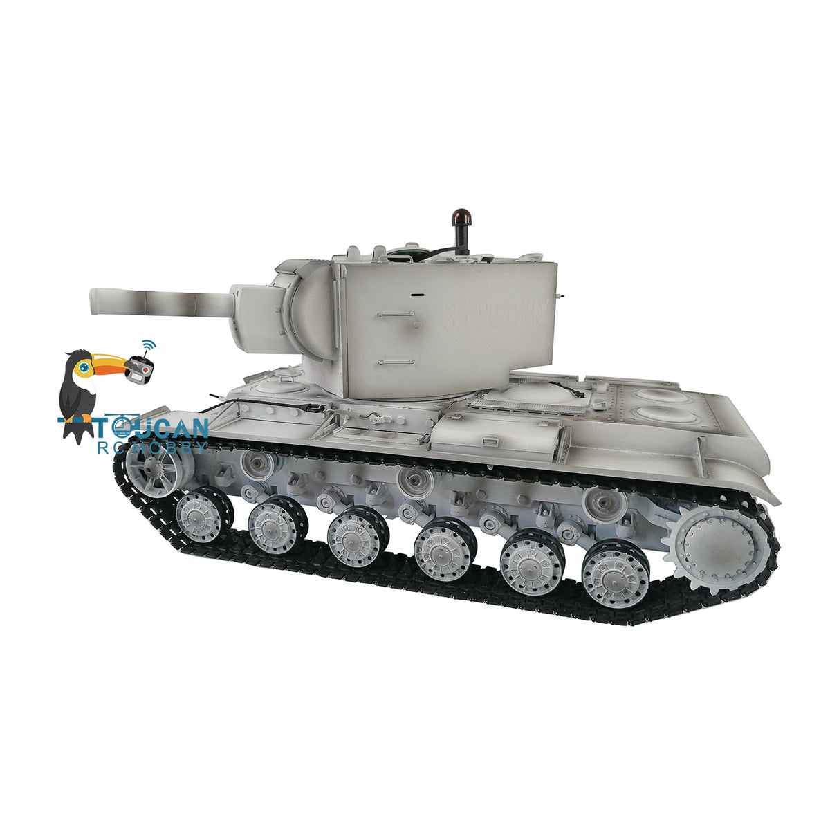 Verbesserter Henglong 1/16 TK7.0 Sowjetischer KV-2 Gigant, fahrbereit, ferngesteuerter Panzer, 3949, 360-Grad-Turm, FPV-Sound, Rauch, Metallketten