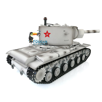 Verbesserter Henglong 1/16 TK7.0 Sowjetischer KV-2 Gigant, fahrbereit, ferngesteuerter Panzer, 3949, 360-Grad-Turm, FPV-Sound, Rauch, Metallketten