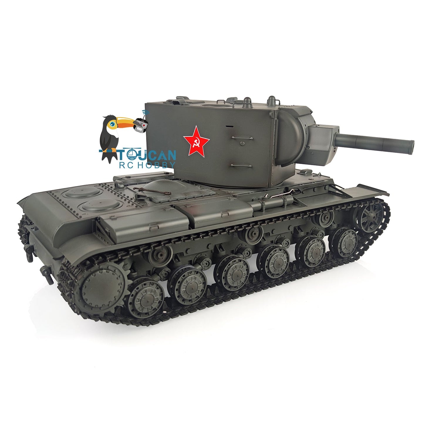 Henglong 1/16 TK7.0 Soviet KV-2 Gigant 3949 RTR RC Tank Barrel Recoil BB IR 360 Degrees Turret Metal Tracks Gearbox Sprockets Idlers Road Wheels