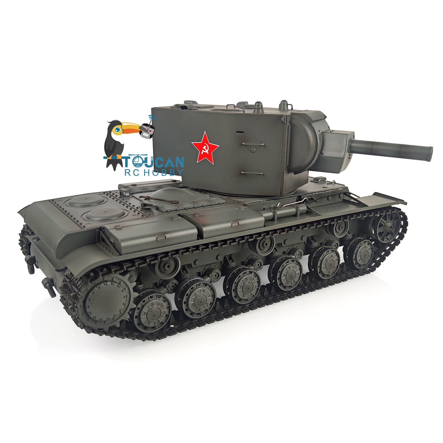 Verbesserter Henglong 1/16 TK7.0 Sowjetischer KV-2 Gigant, fahrbereit, ferngesteuerter Panzer, 3949, 360-Grad-Turm, FPV-Sound, Rauch, Metallketten