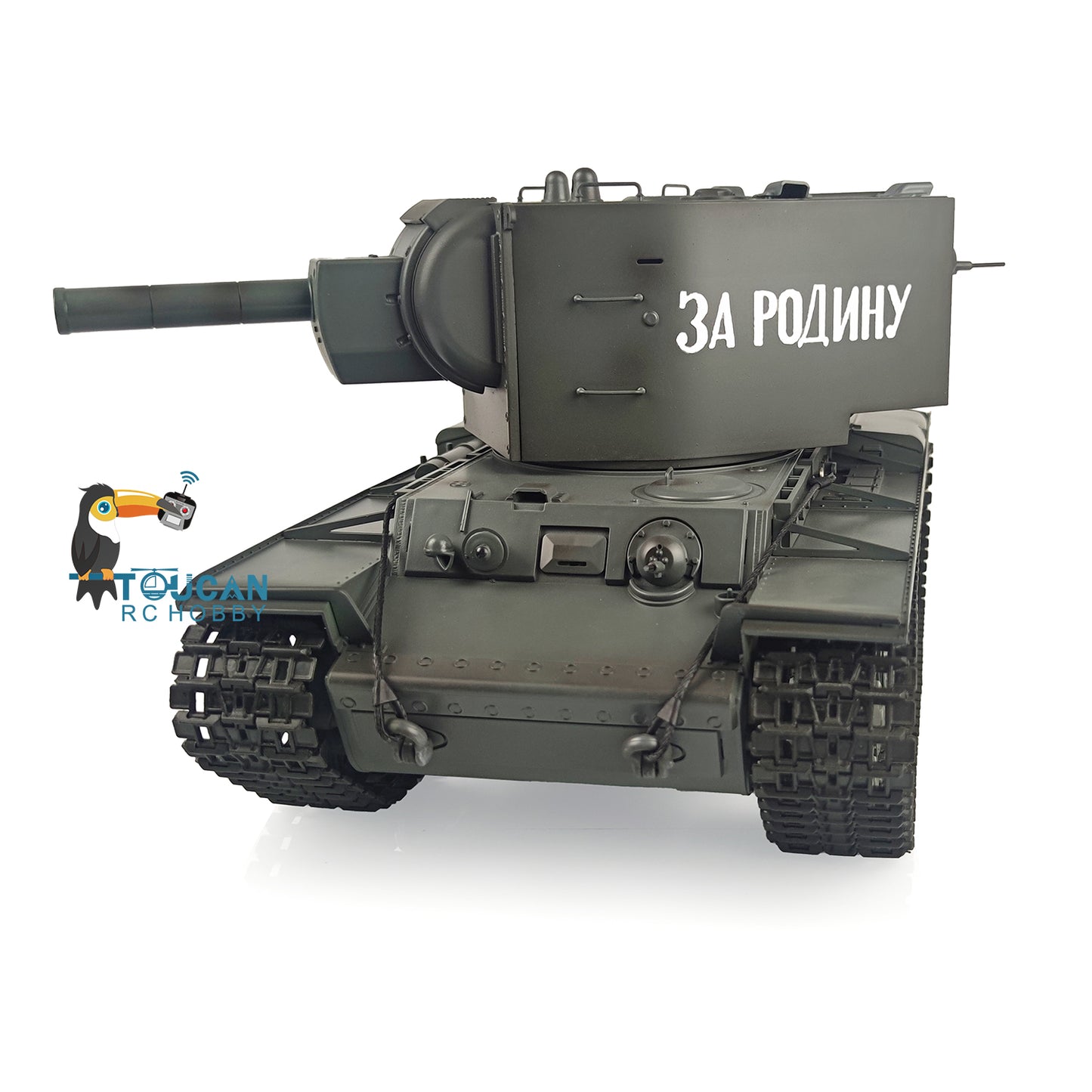 Verbesserter Henglong 1/16 TK7.0 Sowjetischer KV-2 Gigant, fahrbereit, ferngesteuerter Panzer, 3949, 360-Grad-Turm, FPV-Sound, Rauch, Metallketten