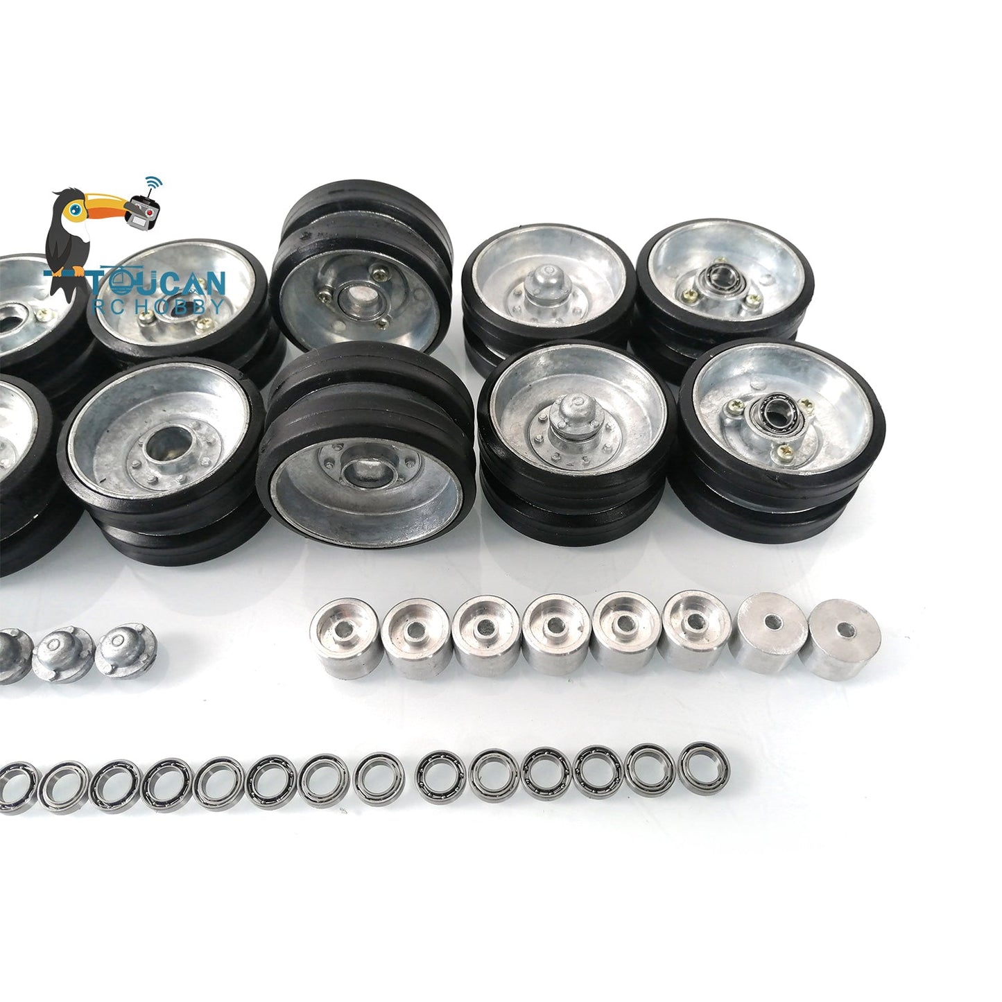 IN Stock Full Metal Road Wheels Without Suspension Arms For 1/16 Scale 2.4Ghz Henglong German Leopard2A6 RC Tank 3889 Spare Parts