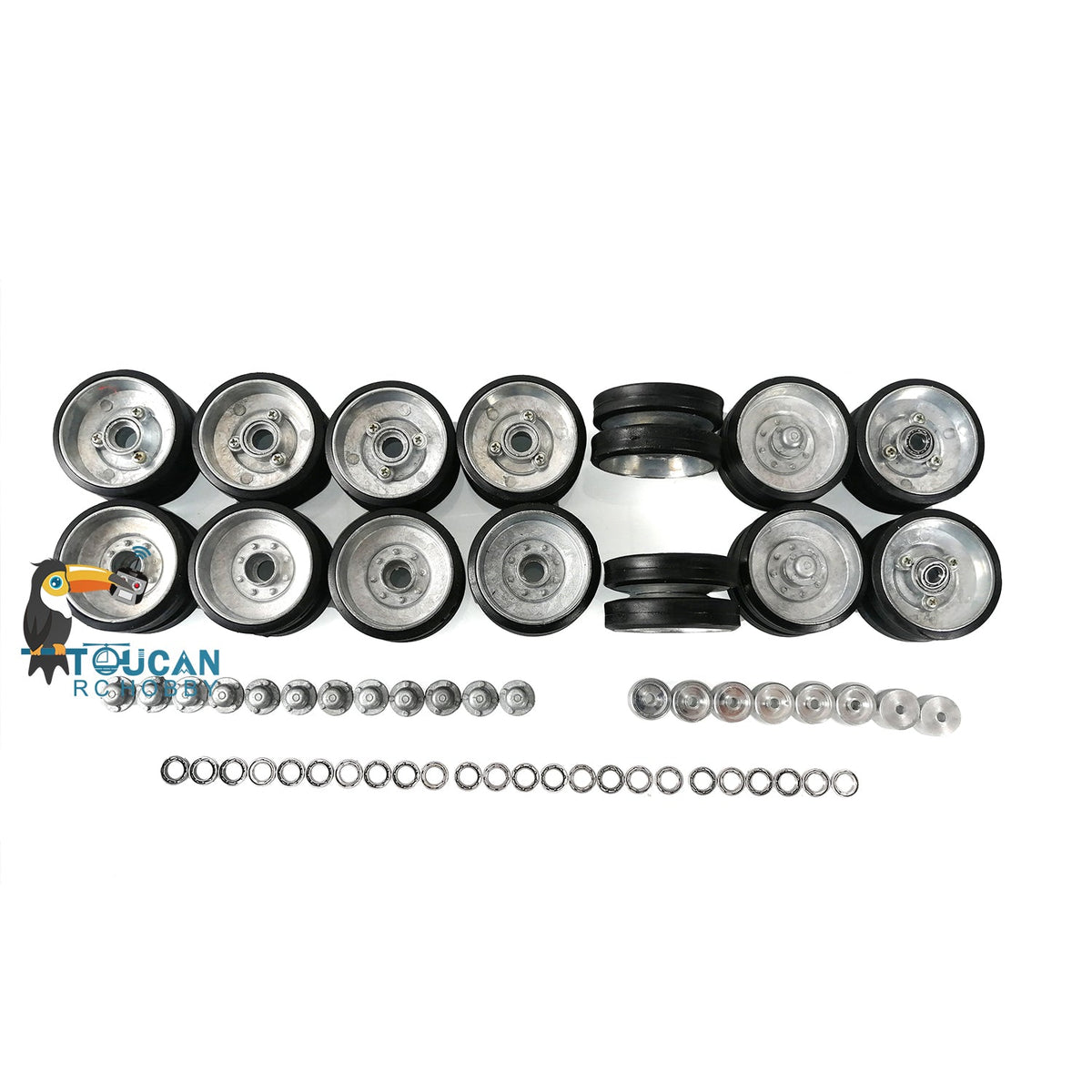 IN Stock Full Metal Road Wheels Without Suspension Arms For 1/16 Scale 2.4Ghz Henglong German Leopard2A6 RC Tank 3889 Spare Parts