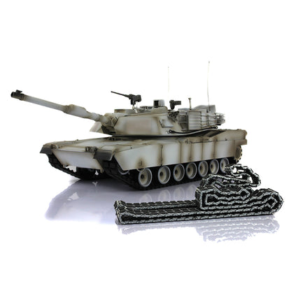 2,4 GHz Heng Long 1/16 Vollmetall-Chassis, fahrbereit, ferngesteuert, IR TK16 Panzer 3918 M1A2 Abrams, offenes Feuer, Rauchen, Blitz, 360