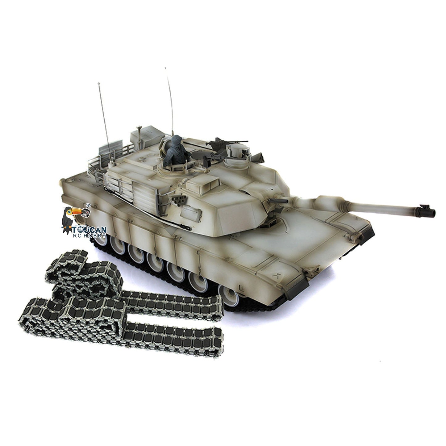 Heng Long 1/16 TK16 Full Metal Chassis RTR RC Tank 3918 M1A2 Abrams with Muzzle Flash Smoke Effects 360 Degrees Turret I6S Radio System