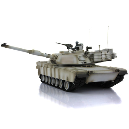 2,4 GHz Heng Long 1/16 Vollmetall-Chassis, fahrbereit, ferngesteuert, IR TK16 Panzer 3918 M1A2 Abrams, offenes Feuer, Rauchen, Blitz, 360