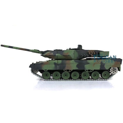 Henglong 1/16 TK7.0 Leopard2A6 RC RTR Panzer 3889 360 Turmlauf Rückstoß Metallketten mit Gummipads Kettenräder Leiträder Laufräder