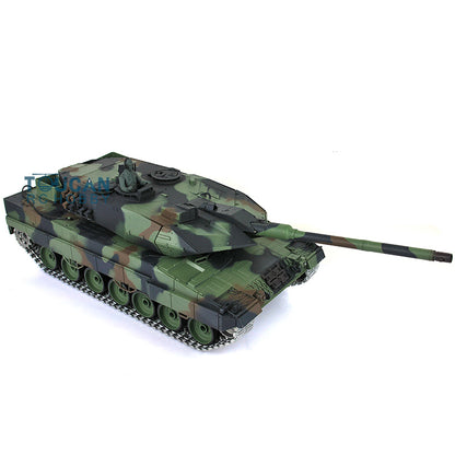 Henglong 1/16 TK7.0 Leopard2A6 RC RTR Panzer 3889 360 Turmlauf Rückstoß Metallketten mit Gummipads Kettenräder Leiträder Laufräder