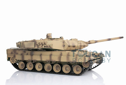 Henglong 1/16 TK7.0 Leopard2A6 RC RTR Panzer 3889 360 Turmlauf Rückstoß Metallketten mit Gummipads Kettenräder Leiträder Laufräder