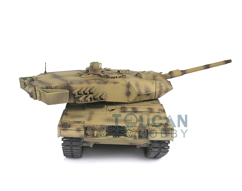Henglong 1/16 TK7.0 German Leopard2A6 RTR RC Tank Model 3889 IR BB Smoke Barrel Recoil 360 Degrees Turret Metal Tracks Sprockets Idlers Road Wheels Gearbox