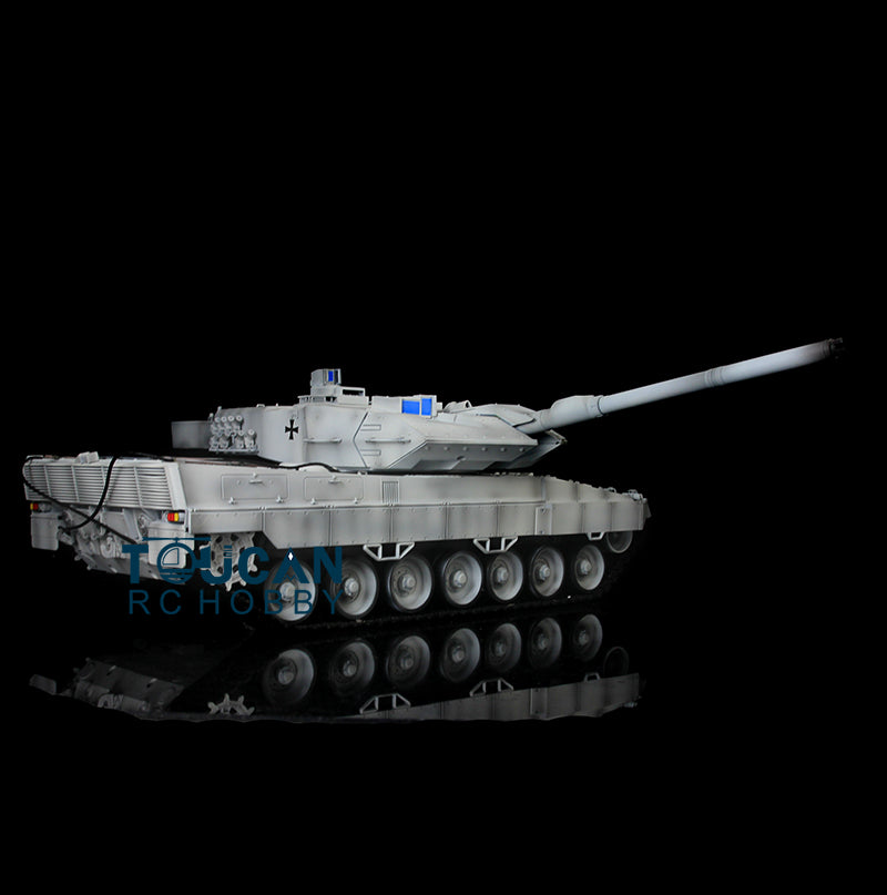 2,4G Henglong 1/16 Maßstab TK7.0 Upgrade FPV Leopard2A6 RC RTR Tank 3889 360 Barrel Rückstoß Metallketten Kettenräder Leiträder