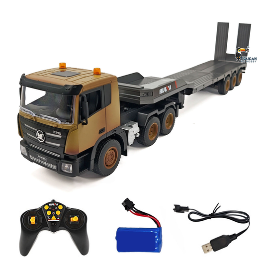 TOUCAN RC HOBBY RCERA 1318  1/18 Plastic RC Truck 9CH Remote Control Cars W/ Flatbed Trailer Lifting Support Legs Radio Battery USB RTR