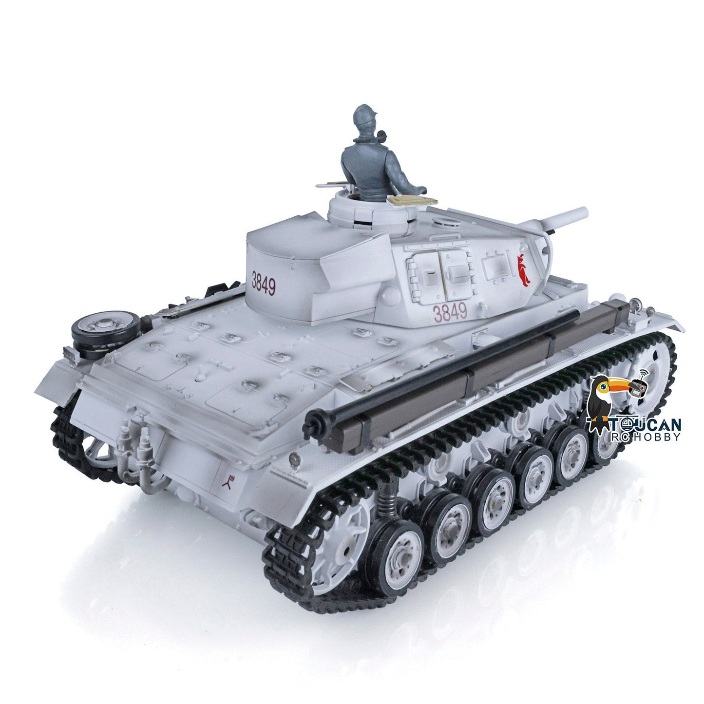 Henglong 1/16 7.0 Profession German Panzer III H RTR RC Tank 3849 with 360 Degrees Turret IR BB Smoke Metal Sprockets Idlers Road Wheels Barrel Tracks Gearbox