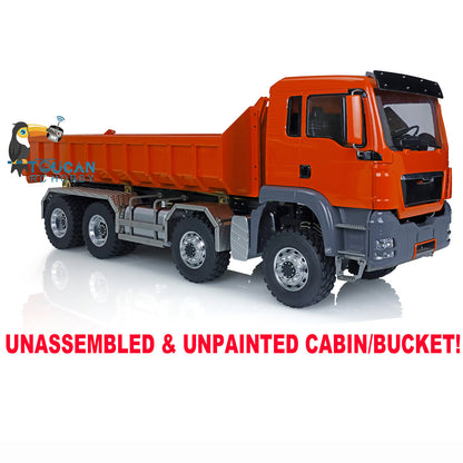 TOUCAN RC HOBBY LESU 1/14 TGS 8*8 RC Hydraulic Dumper Truck Lorry Remote Control Tipper Lights Sound Two Speed ESC Motor 3T Differential Lock Steering Servo