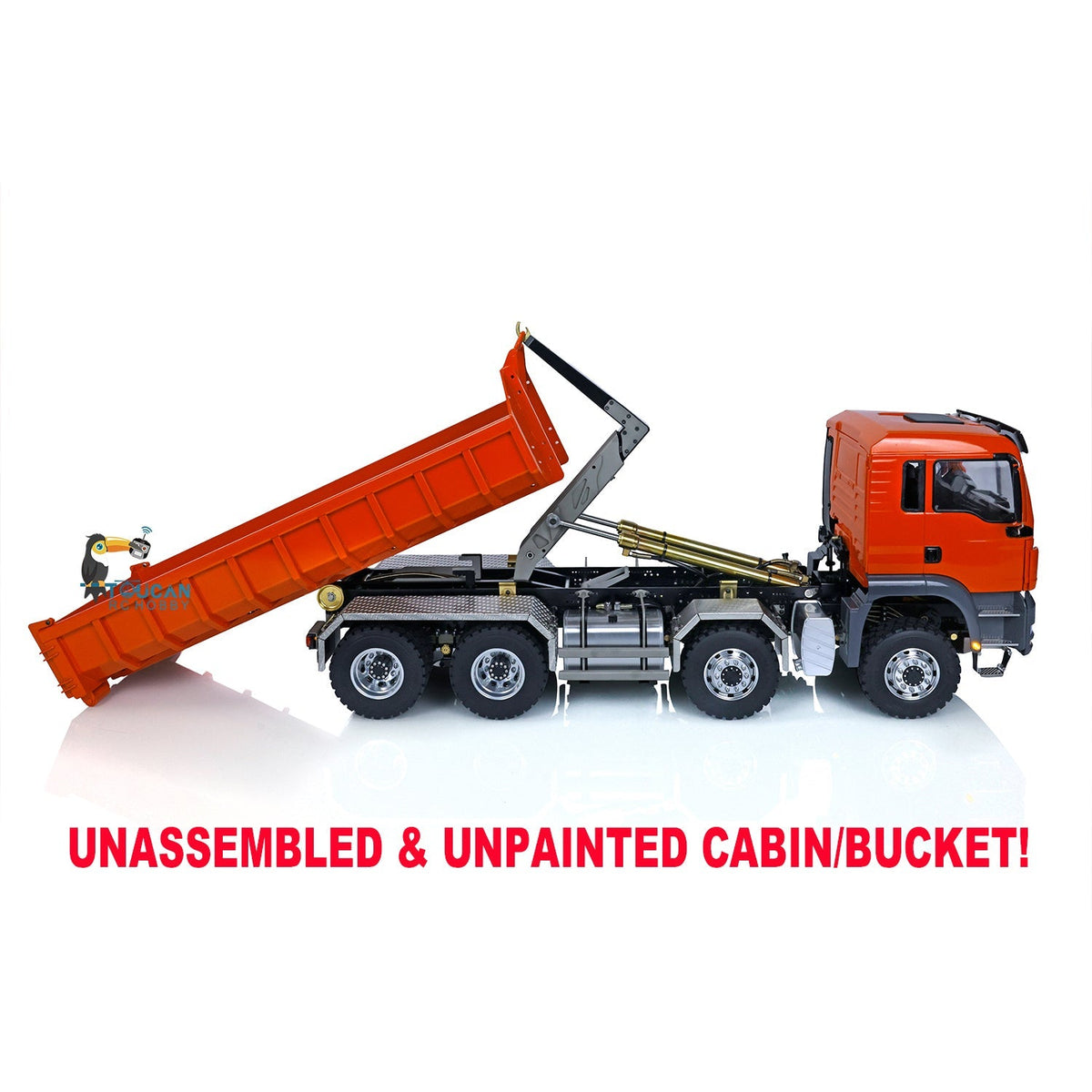 TOUCAN RC HOBBY LESU 1/14 TGS 8*8 RC Hydraulic Dumper Truck Lorry Remote Control Tipper Lights Sound Two Speed ESC Motor 3T Differential Lock Steering Servo