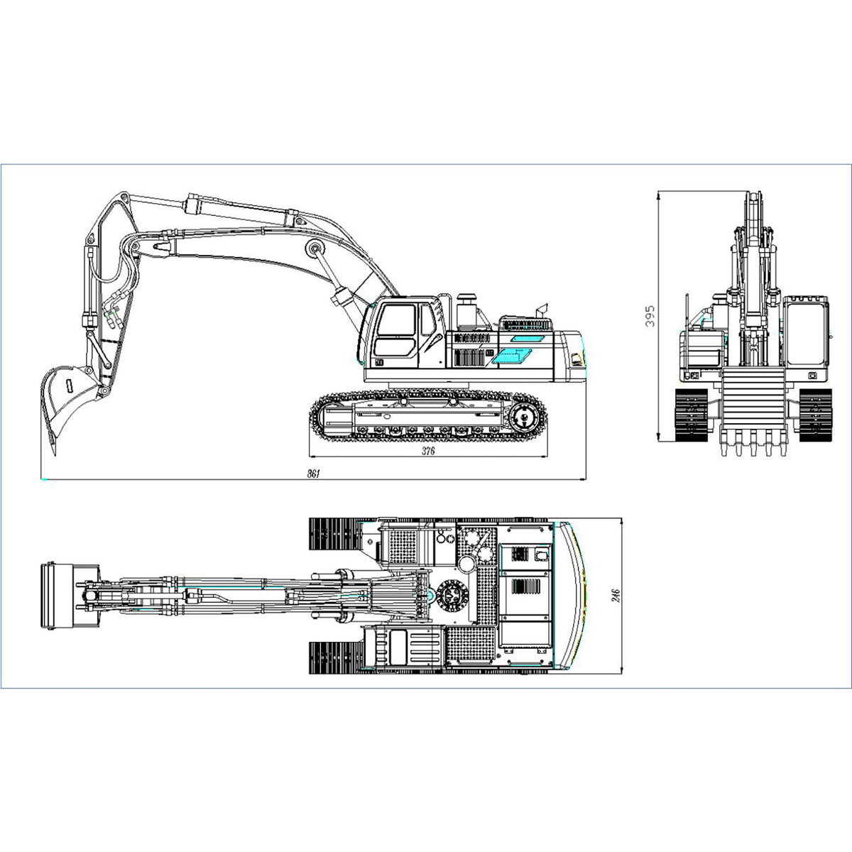 Vorbestellung 1/14 RC RTR Hydraulikbagger EC360 JDM V2 Verbessertes Baggermodell mit Sound- und Lichtsystemen Dreiwegeventile Batterie