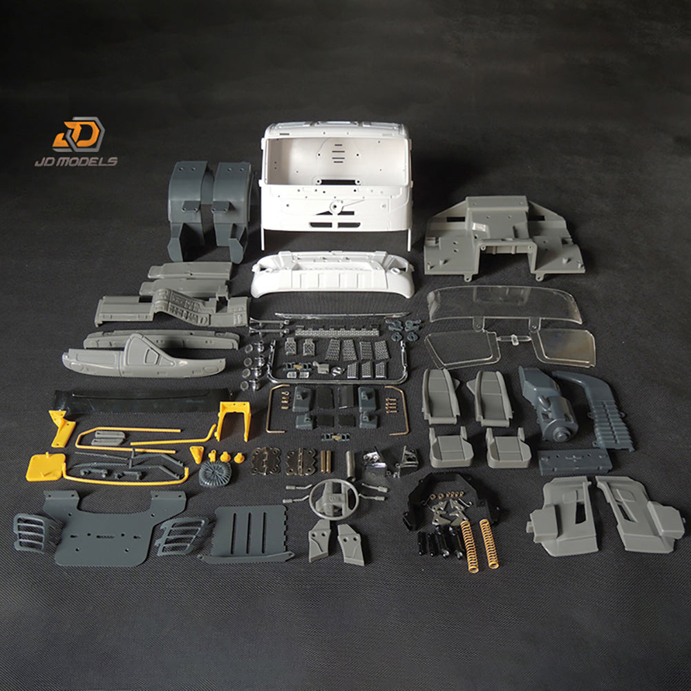 JDM Kunststoff-Kabinenschale für FMX 1/14 RC-Sattelzugmaschine, DIY-TAMIYA-Fernbedienungsauto, Fahrzeugmodell, zerlegt