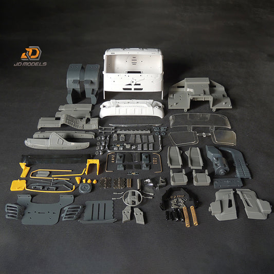 JDM Kunststoff-Kabinenschale für FMX 1/14 RC-Sattelzugmaschine, DIY-TAMIYA-Fernbedienungsauto, Fahrzeugmodell, zerlegt