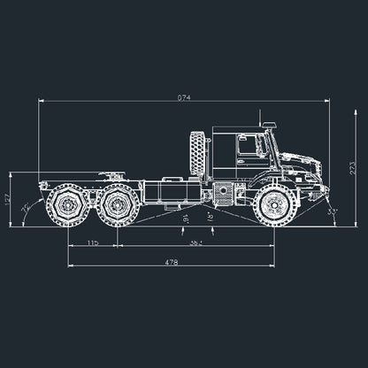 1/14 6x6 RC Geländewagen JDModel Ferngesteuertes Auto Differentialachsen mit Licht Sound System Hobby Modell Geschenk