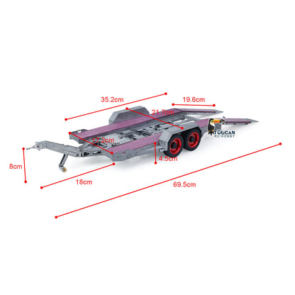 TOUCAN RC HOBBY JDM-228 1/14 Metal Extendable Multifunction Gooseneck Trailer KIT for JDMODEL RC Hydraulic Excavator LR920 LR914 ZW370 Loader