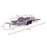 JDM-228 1/14 Metal Extendable Multifunction Gooseneck Trailer KIT for JDMODEL RC Hydraulic Excavator LR920 LR914 ZW370 Loader