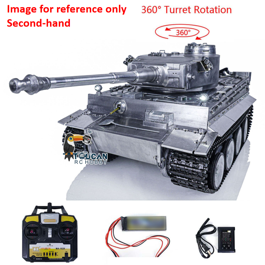 Second Hand Fast Free Shipping CA Stock Mato 100% Metal 1/16 Scale German Tiger I BB Shooting RTR RC Tank 1220