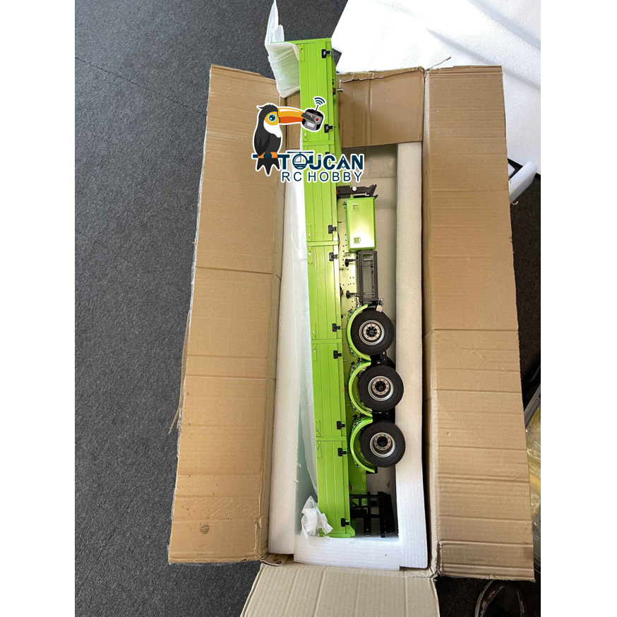 Second Hand Fast Free Shipping UK Stock 3 Axles 1/14 Metal Semi Trailer Manual Lifting Legs Lights for Remote Control Tractor Truck DIY TAMIYA Lorry Model RC Dump Truck