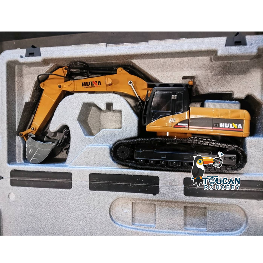 Second Hand Fast Free Shipping CA Stock HUINA New Upgrade 580 1/14 Metal Excavator Model Engineering Vehicle Electric Ball Grabber 360 Rotating Shear Claw Sound Lights