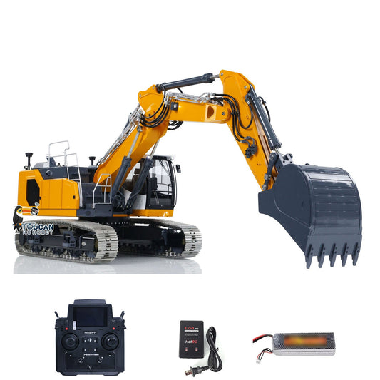 Pre-Order TOUCAN RC HOBBY LESU Aoue LR945 1/14 Metal RC Excavator B0017 RTR 7CH Hydraulic Valve 3-Arm Digger PL18EV Lite Remote Controller LED Lights for Hobby Collectors