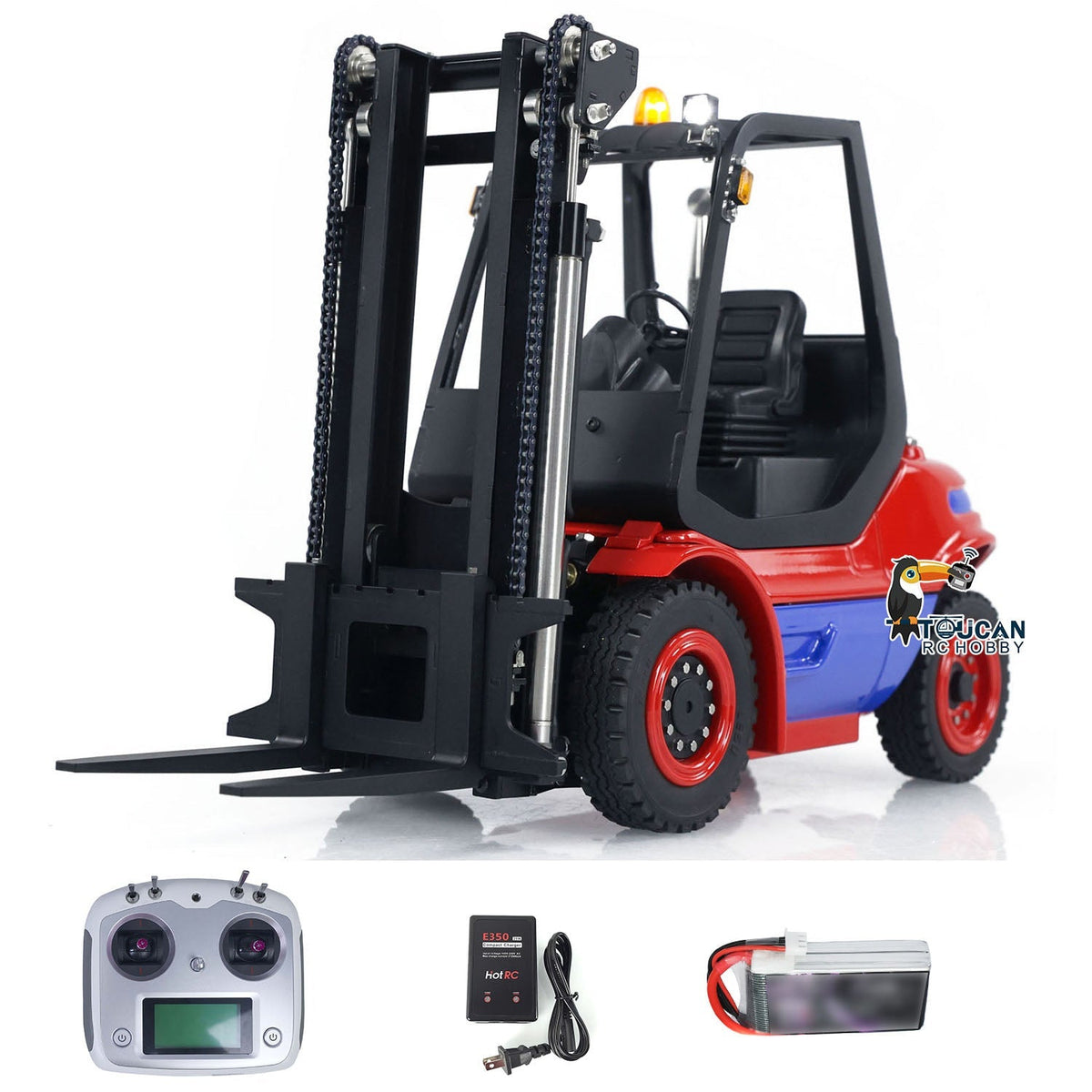 TOUCAN RC HOBBY 1/14 Metal LESU Assembled and Painted RC RTR Model forklift Truck Light Sound Motor Servo ESC Flysky FS Transmitter Receiver